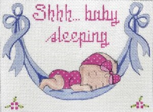 click here to view larger image of Shhh Baby Sleeping - Girl (hand painted canvases)
