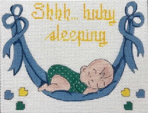 click here to view larger image of Shhh Baby Sleeping - Boy (hand painted canvases)