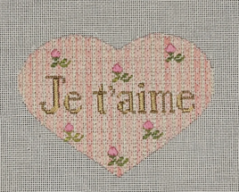 click here to view larger image of Je t'Aime Heart w/SG (hand painted canvases)