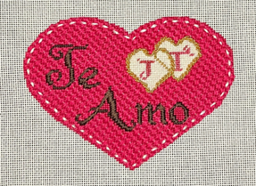 click here to view larger image of Te Amo Heart w/SG (hand painted canvases)