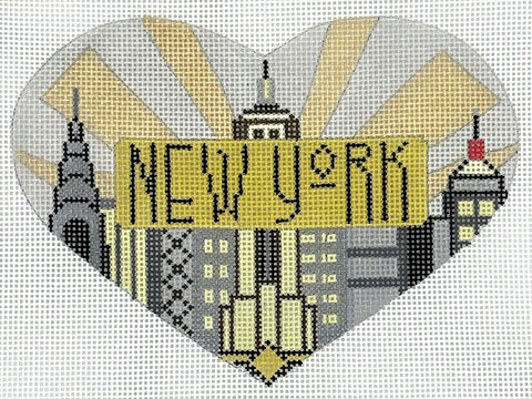 click here to view larger image of NYC Art Deco Heart w/SG (hand painted canvases)