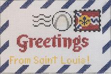 click here to view larger image of Greetings from St Louis Mini Letter (hand painted canvases)