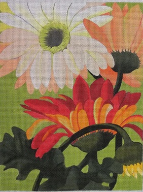 click here to view larger image of Peach Gerber Daisies (hand painted canvases)
