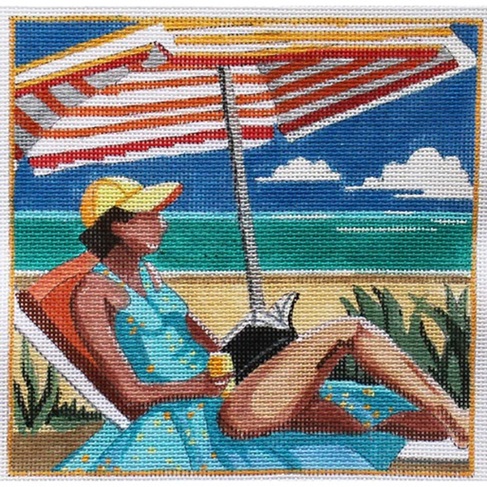 click here to view larger image of Beach Girls - Reading by the Sea (hand painted canvases)
