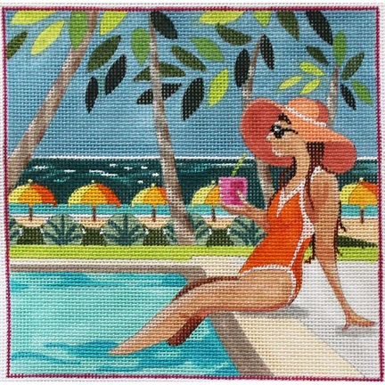 click here to view larger image of Beach Girls - Poolside Cocktails (hand painted canvases)
