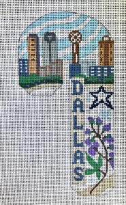 click here to view larger image of Travel Candy Cane - Dallas (hand painted canvases)