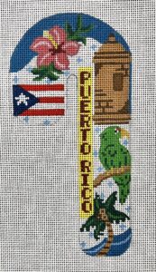 click here to view larger image of Travel Candy Cane - Puerto Rico (hand painted canvases)