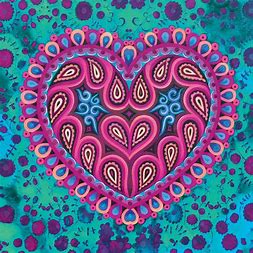 click here to view larger image of Heart/Paisley - 13M (hand painted canvases)