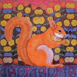 click here to view larger image of Squirrel   (hand painted canvases)