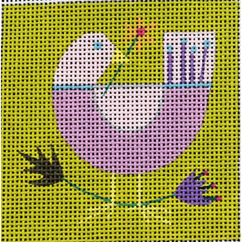 click here to view larger image of Small Lavender Bird Small Square (hand painted canvases)