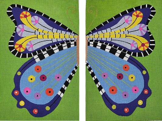 click here to view larger image of 2 Part Blue Butterfly - 18M (hand painted canvases)