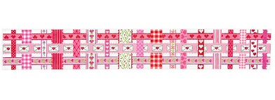 click here to view larger image of Valentine’s Day Basket - Woven Ribbons  (hand painted canvases 2)