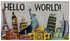 click here to view larger image of Hello World Passport Insert (hand painted canvases)