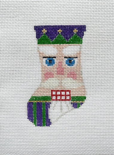 click here to view larger image of Mini Nutcracker Face Stocking (hand painted canvases)