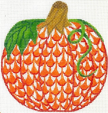 click here to view larger image of Fishnet Mini Pumpkin (hand painted canvases 2)