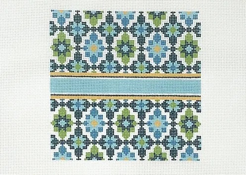 click here to view larger image of Portuguese Tiles Square - Turquoise (hand painted canvases)