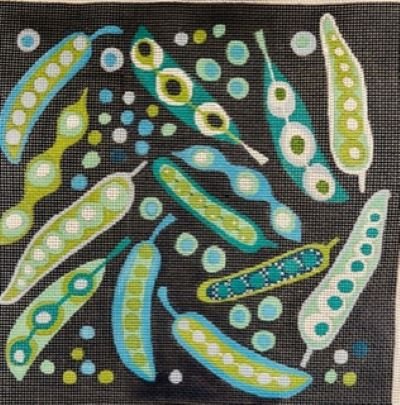 click here to view larger image of Peapods Blues/Greens (hand painted canvases)