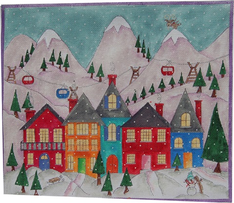 click here to view larger image of Alpine Village (hand painted canvases)