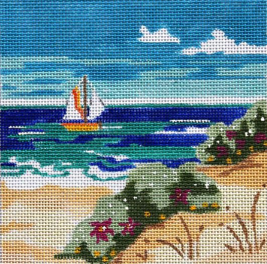 click here to view larger image of Sailboat at the Shore - 13M (hand painted canvases)