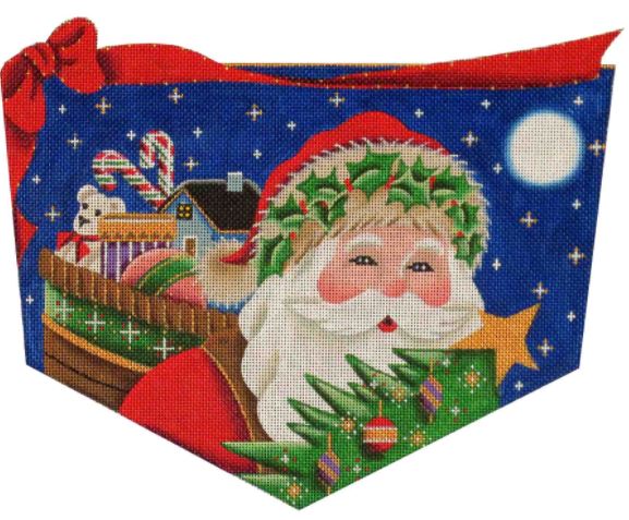 click here to view larger image of Santas Basket Cuff - 13M (hand painted canvases)