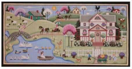 click here to view larger image of Springtime Village - 13M (hand painted canvases)