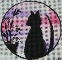click here to view larger image of Cat Silhouette (hand painted canvases)