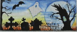 click here to view larger image of Midnight Cemetery Silhouette (hand painted canvases)
