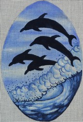 click here to view larger image of Dolphins Silhouette (hand painted canvases)