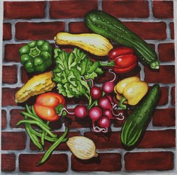 click here to view larger image of Garden Veggies (hand painted canvases)