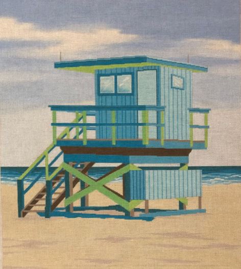 click here to view larger image of Blue Lifeguard Stand Small (hand painted canvases)