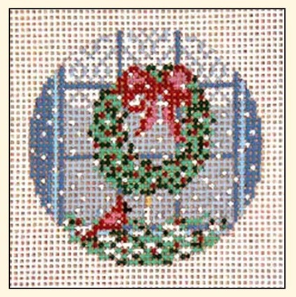 click here to view larger image of Christmas Wreath Ornament - 18M (hand painted canvases)