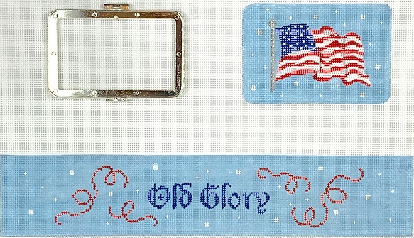 click here to view larger image of Limoges Box - Old Glory American Flag w/Silver Clasp)  (hand painted canvases 2)