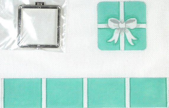 click here to view larger image of Small Square Tiffany Wrapped Box w/Silver Clasp)  (hand painted canvases 2)