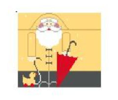 click here to view larger image of Santa Roll Up - April (hand painted canvases)
