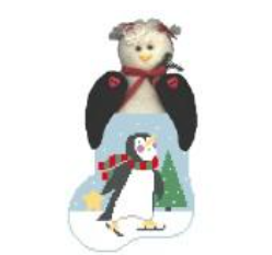 click here to view larger image of Skating Penguin w/Penguin Mini Sock (hand painted canvases)