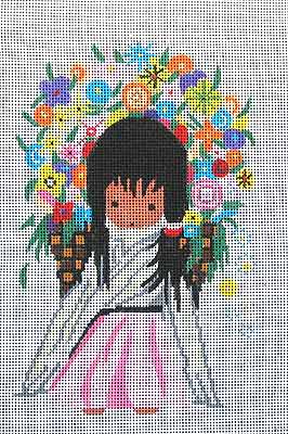 click here to view larger image of Flower Girl (hand painted canvases)