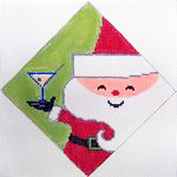 click here to view larger image of Santa w/Martini (hand painted canvases)
