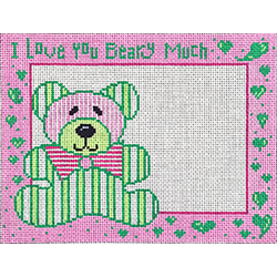 click here to view larger image of I Love You Beary Much - Pink (hand painted canvases)