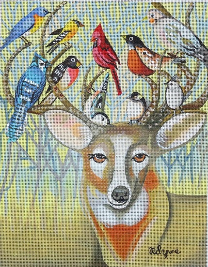 click here to view larger image of Backyard Friends  (hand painted canvases)