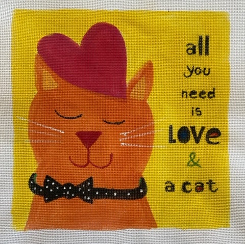 click here to view larger image of All You Need is Love and a Cat - 18M (hand painted canvases)
