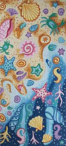 click here to view larger image of Underwater Seashell Fantasy Clutch (hand painted canvases)