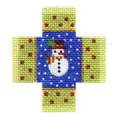 click here to view larger image of Christmas Petit Four - Snowman (hand painted canvases)