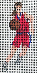click here to view larger image of Ornament - Girls Basketball (hand painted canvases)