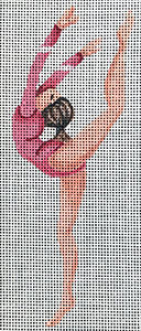 click here to view larger image of Ornament - Girls Gymnastics (hand painted canvases)