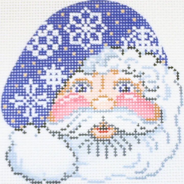 click here to view larger image of Santa Face w/Snowflake Hat - 13M (hand painted canvases)