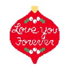 click here to view larger image of Love You Forever Bauble (hand painted canvases)