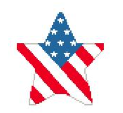 click here to view larger image of Patriotic Star Diagonal (hand painted canvases)