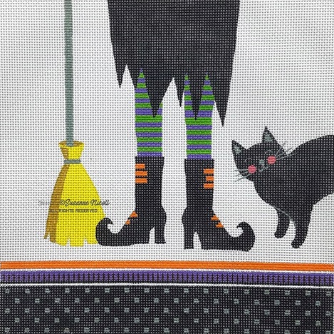 click here to view larger image of Boots and Black Cat (hand painted canvases)