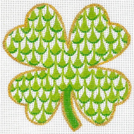 click here to view larger image of Fishnet Mini 4 Leaf Clover (hand painted canvases 2)
