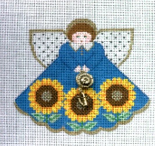 click here to view larger image of Sunflowers Angel /Blue (hand painted canvases)
